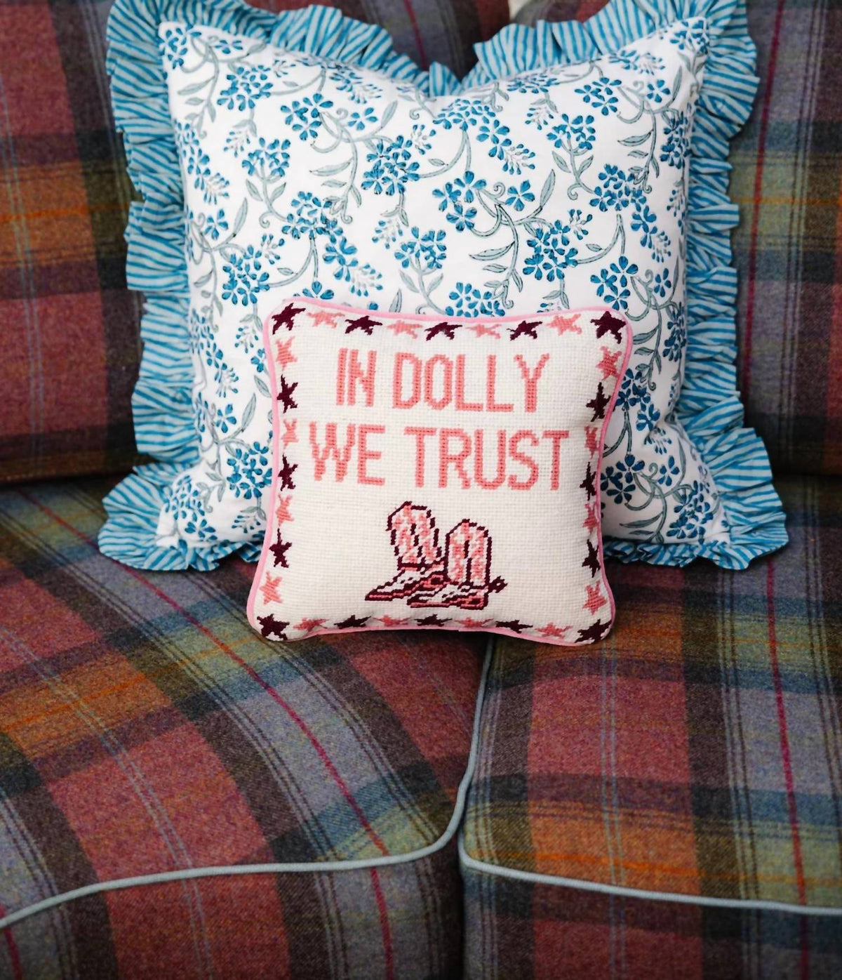 Furbish Studio - Trust Dolly Needlepoint Pillow