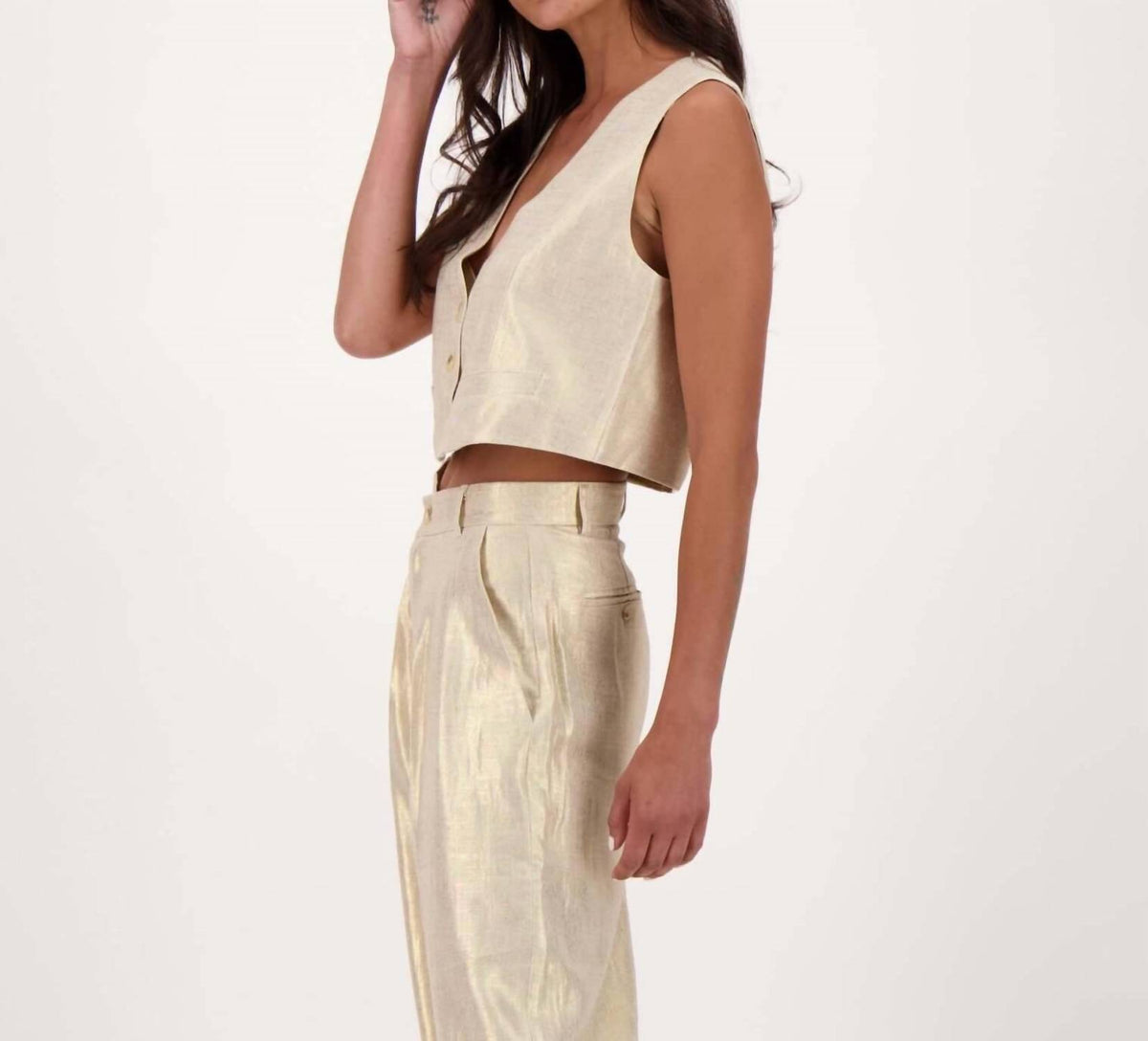 Gabby Isabella - Solid Button Front Vest