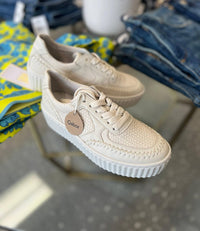 Gabor - Women's Nappa Nava Sneaker - beige - shoes - sneakers