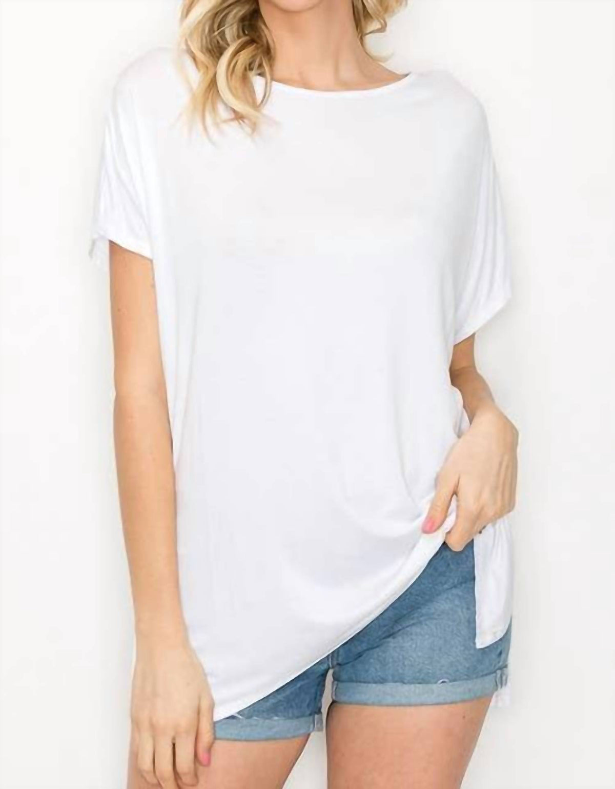 A.Gain - Boat Neck Short Sleeve Tee Top
