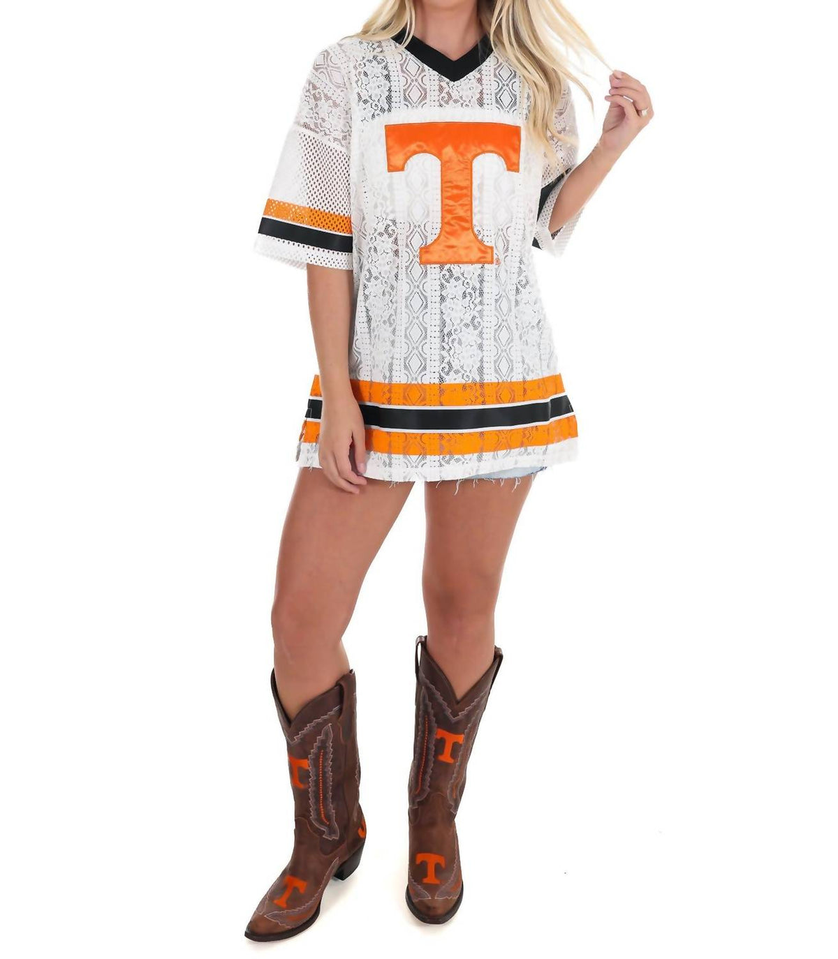 Gameday Couture - Oversized Lace Mesh Fashion Jersey