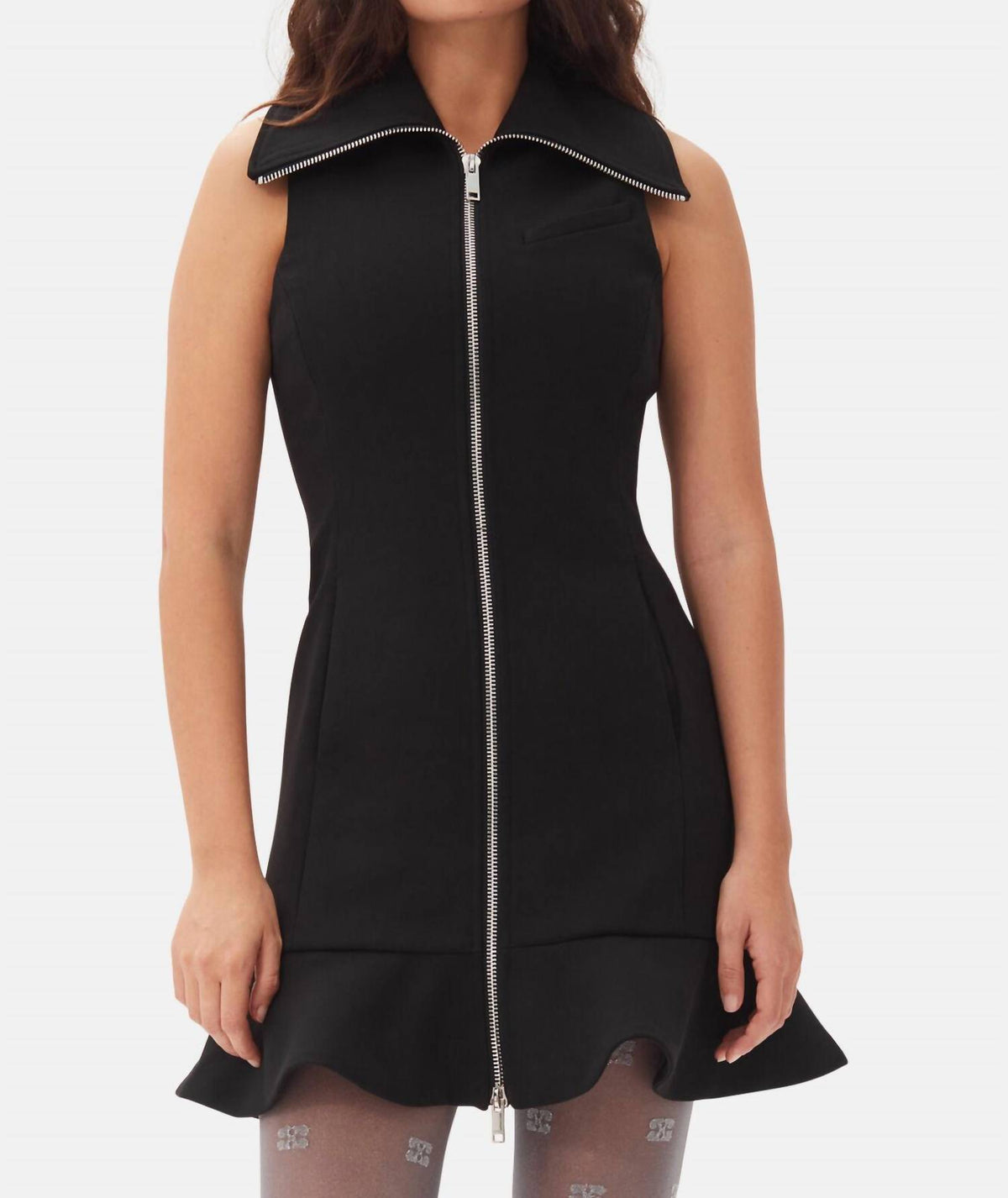Ganni - Bonded Crepe Mini Dress
