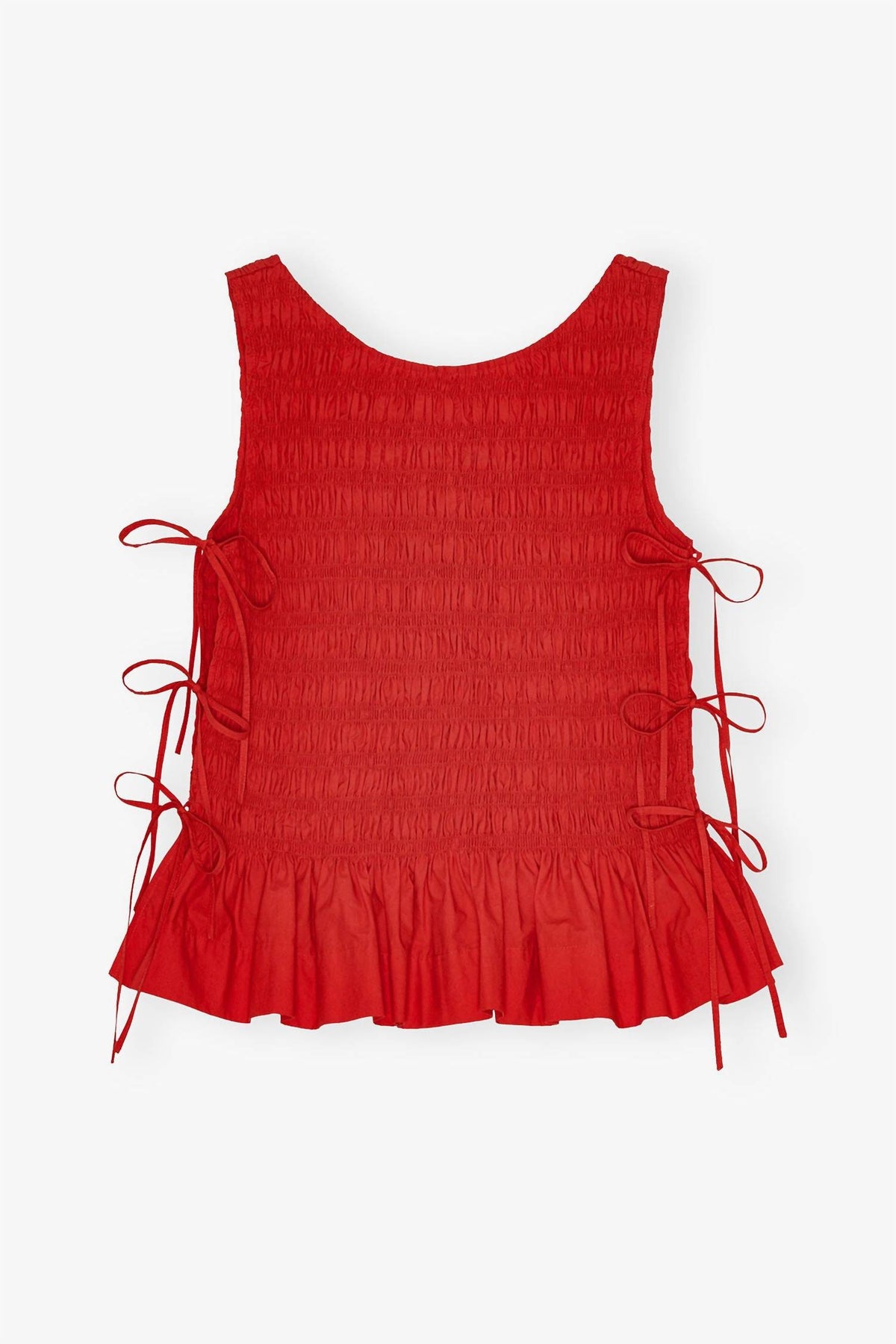 Ganni - Cotton Poplin Smock Tie String Top