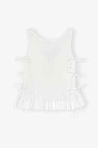 Ganni - Cotton Poplin Smock Tie String Top