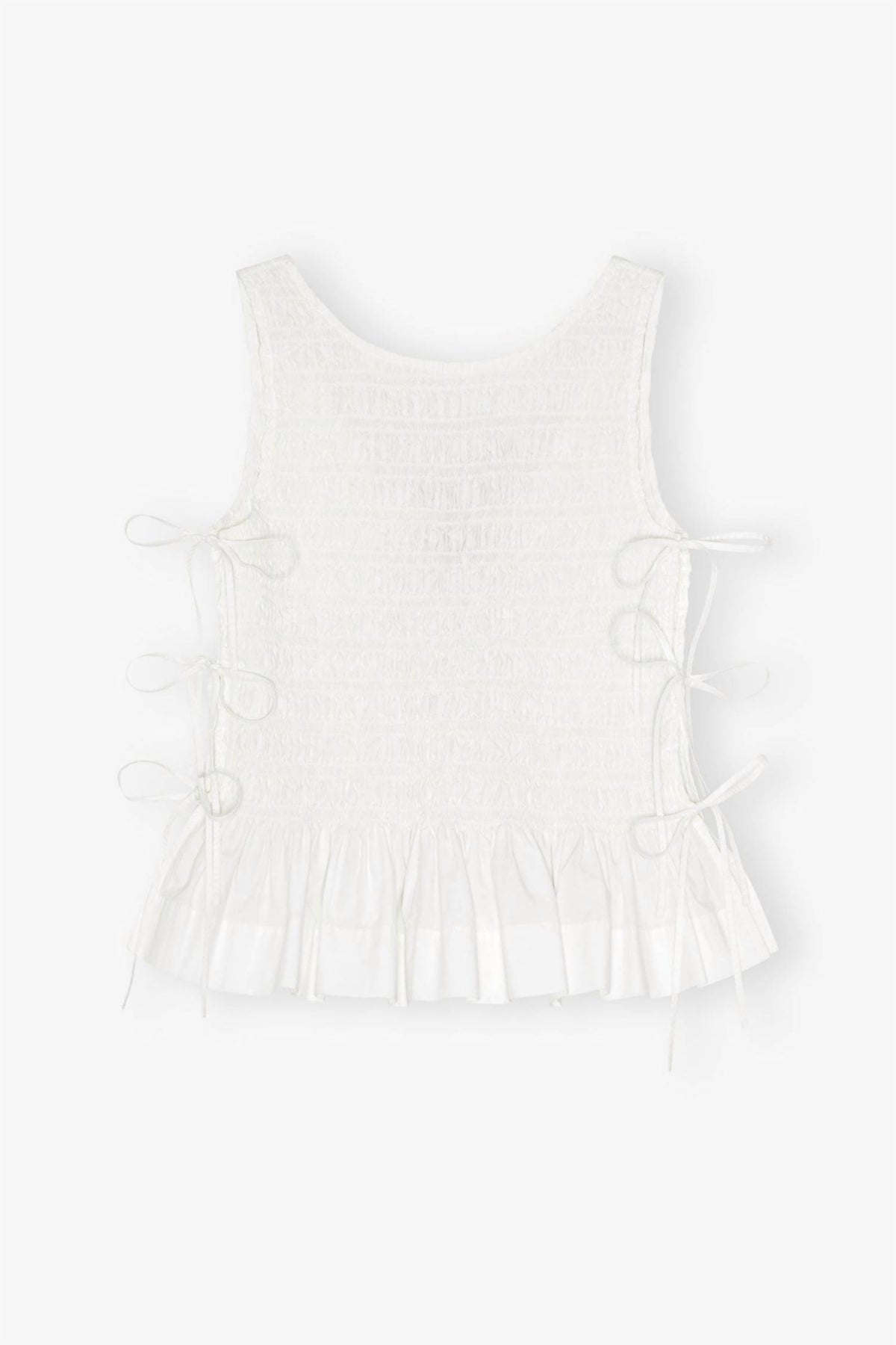 Ganni - Cotton Poplin Smock Tie String Top