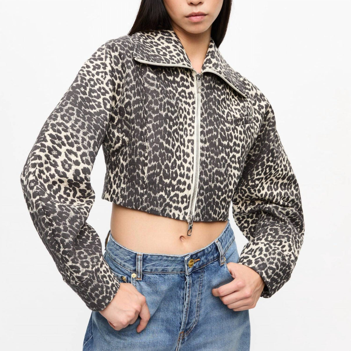 Ganni - Curve Sleeve Cropped Jacket