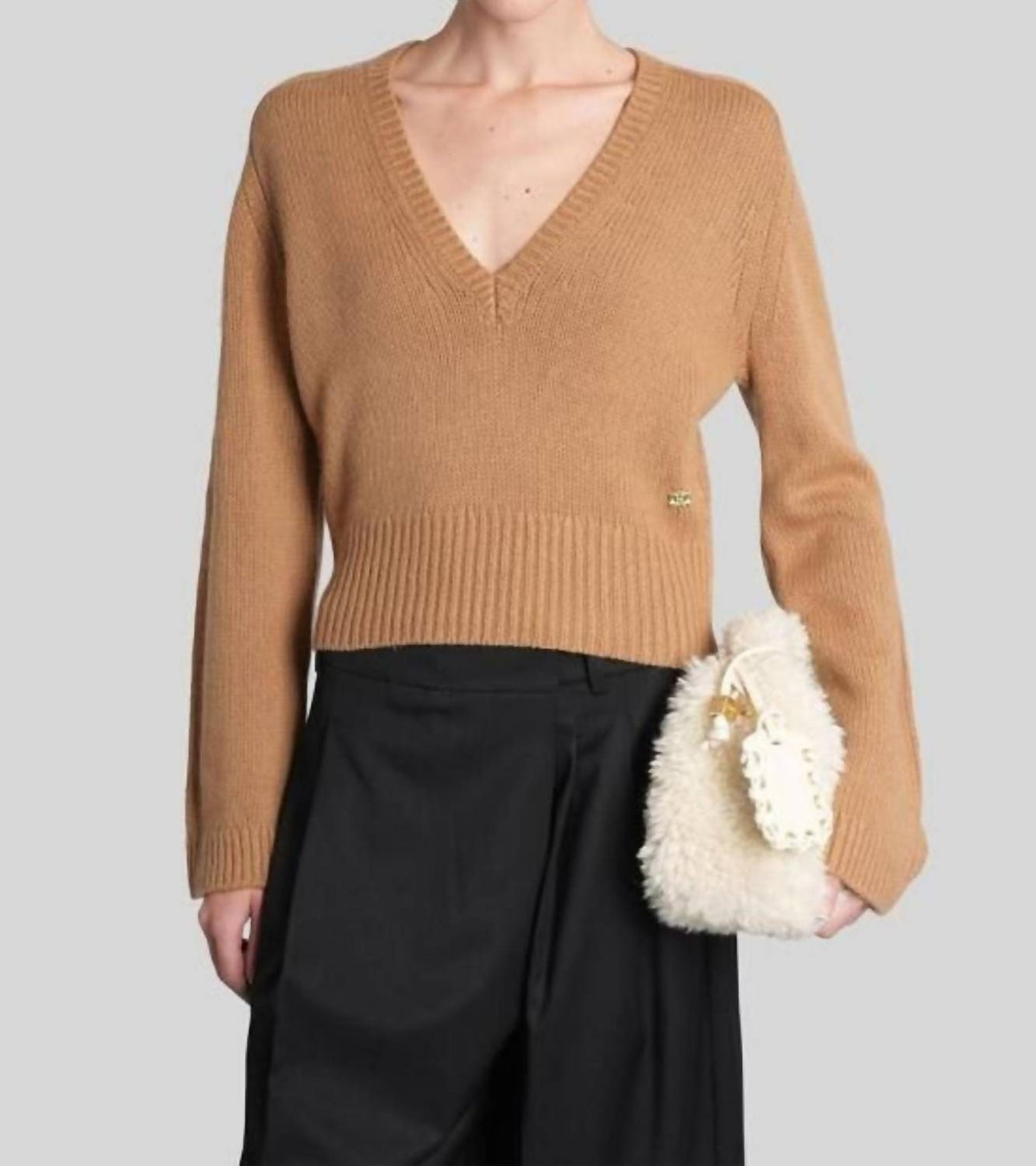 Ganni - Deep V-neck Sweater