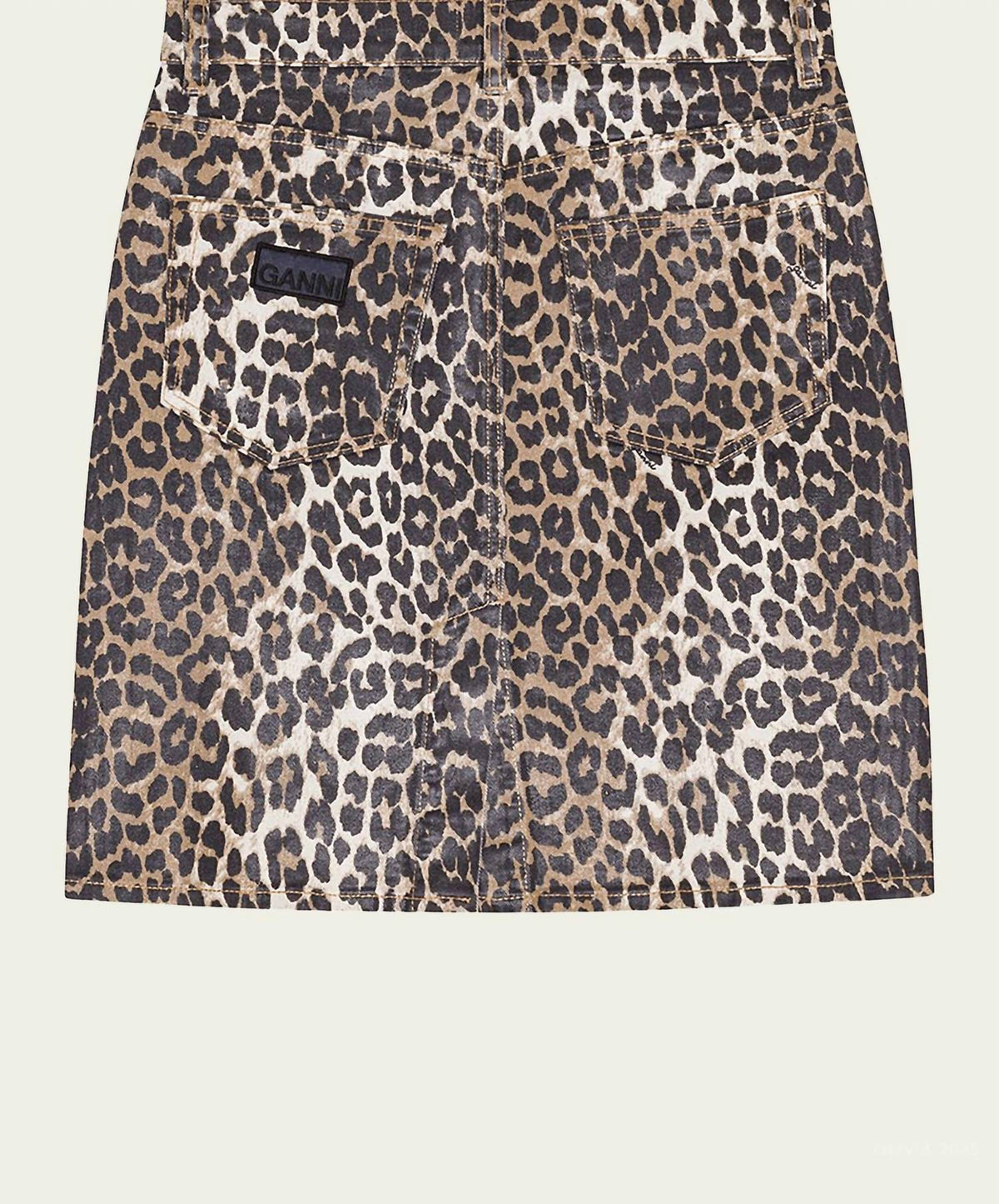 Ganni - Foil Print Denim Skirt