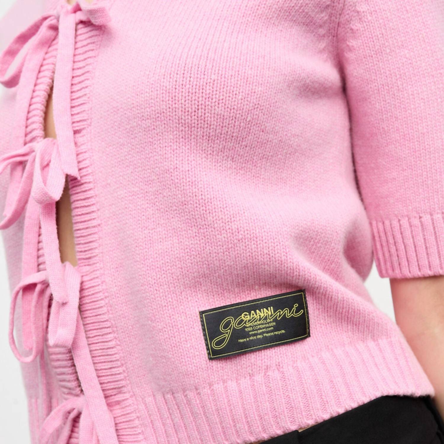 Ganni - Future Wool Mix Cardigan - cardigans - clothing - pink