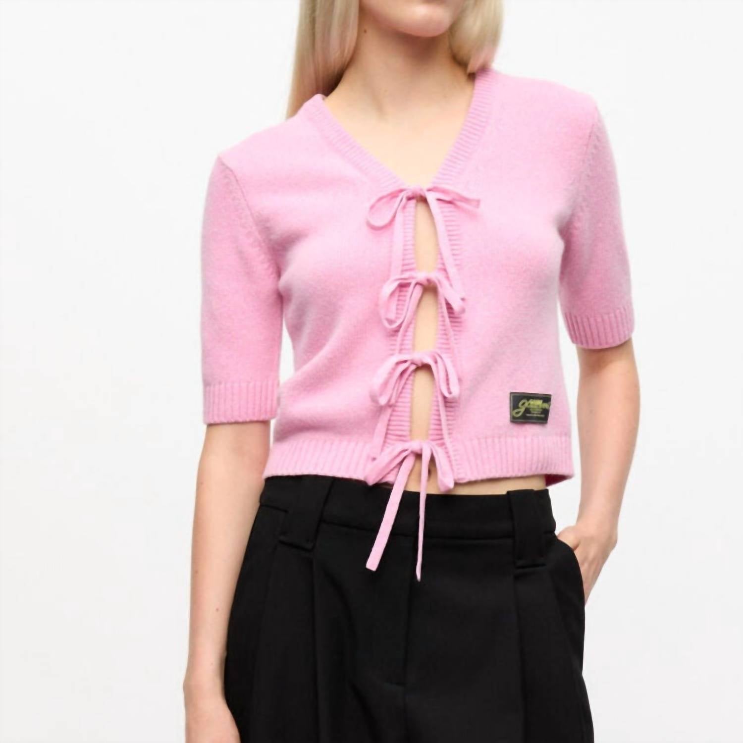 Ganni - Future Wool Mix Cardigan - cardigans - clothing - pink