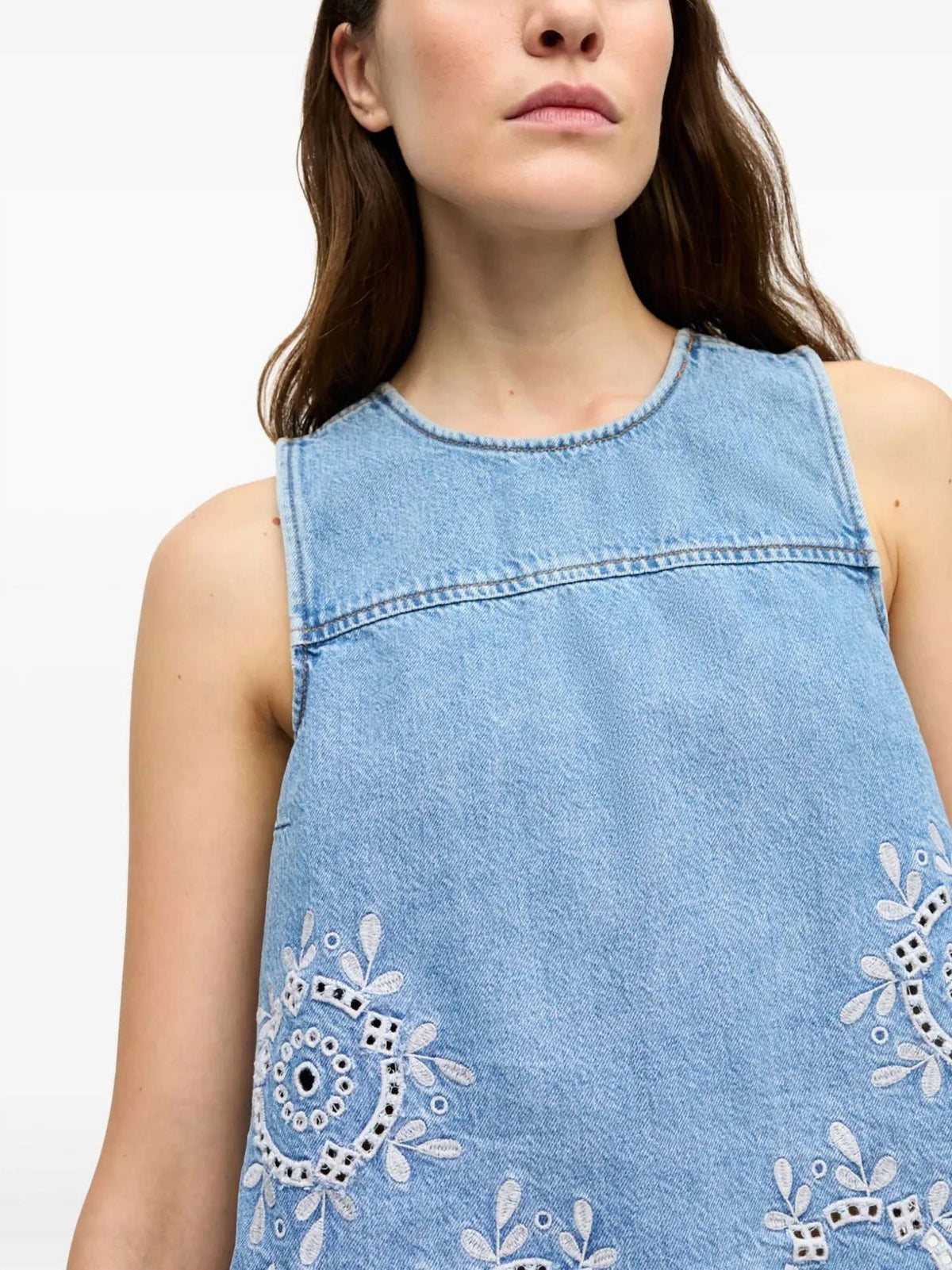 Ganni - Open-back Sleeveless Denim Top