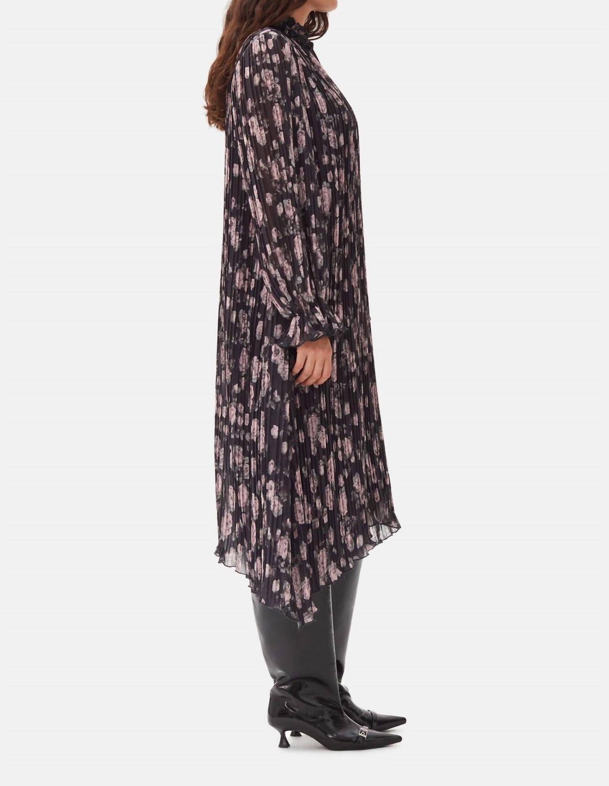 Ganni - Pleated Georgette Midi Dress