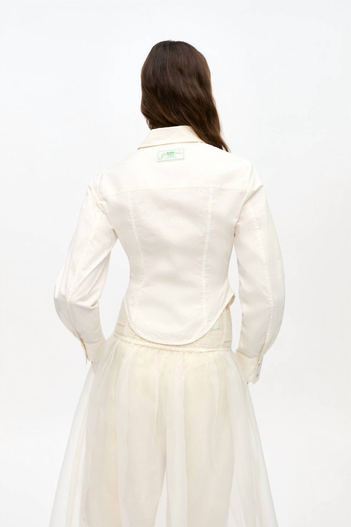 Ganni - Washed Stretch Cotton Corset Shirt