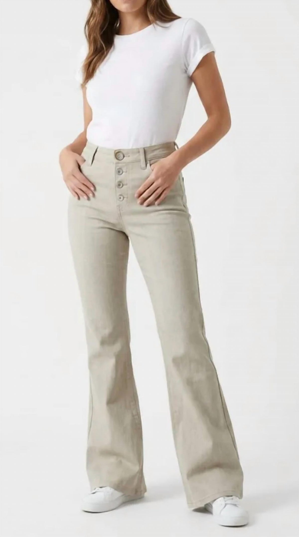 Gasoline - side zip wide leg jean