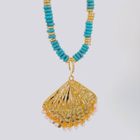 Gemelli - Women's Sunlee Beaded Necklace With Shell Pendant
