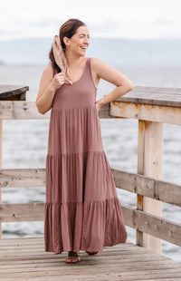 Gentle Fawn - Axel Side Slit Dress - brown - clothing - dresses