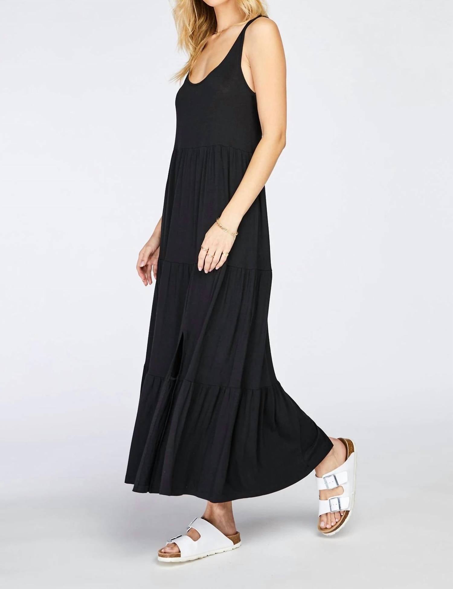 Gentle Fawn - Axel Side Slit Dress - black - clothing - dresses