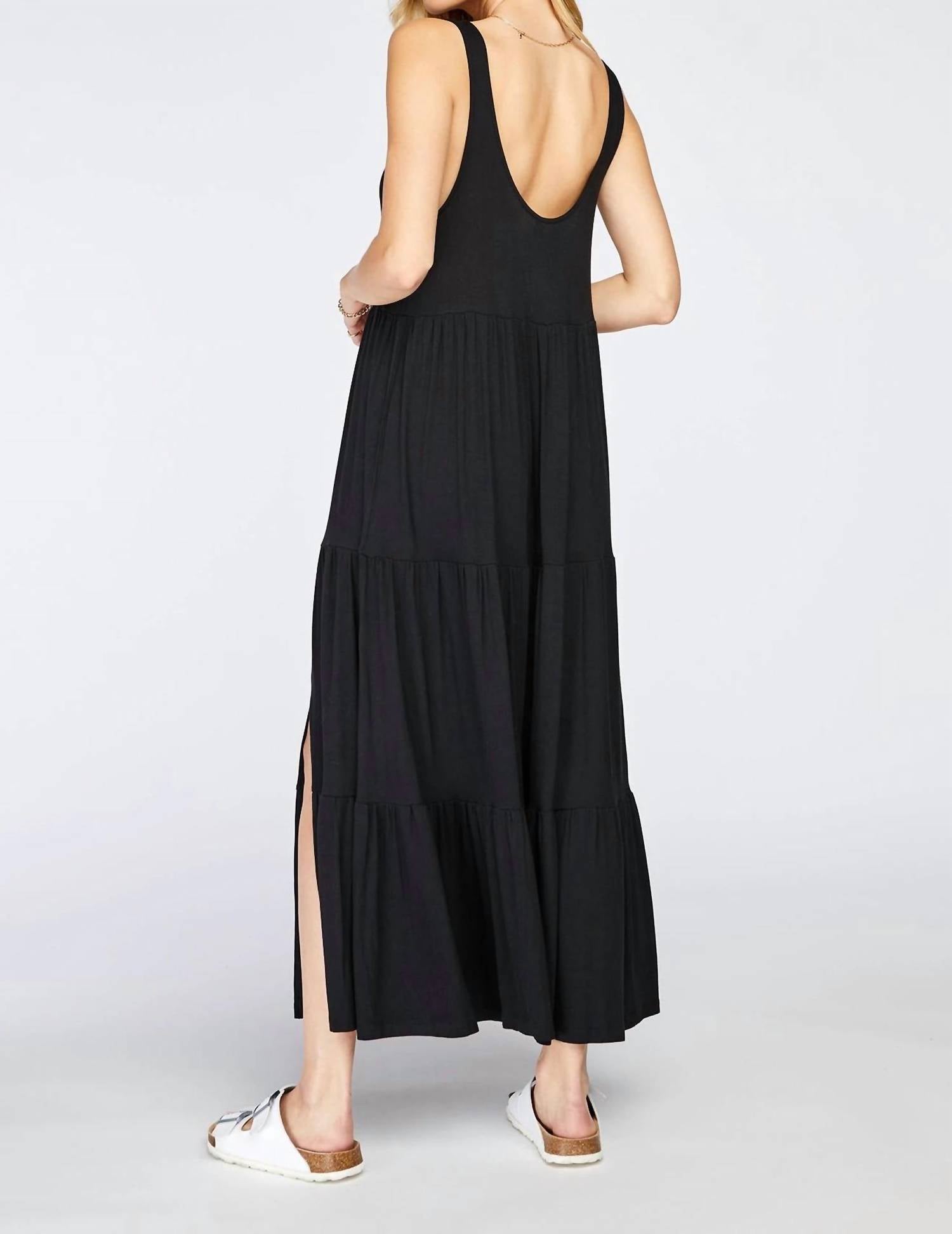 Gentle Fawn - Axel Side Slit Dress - black - clothing - dresses