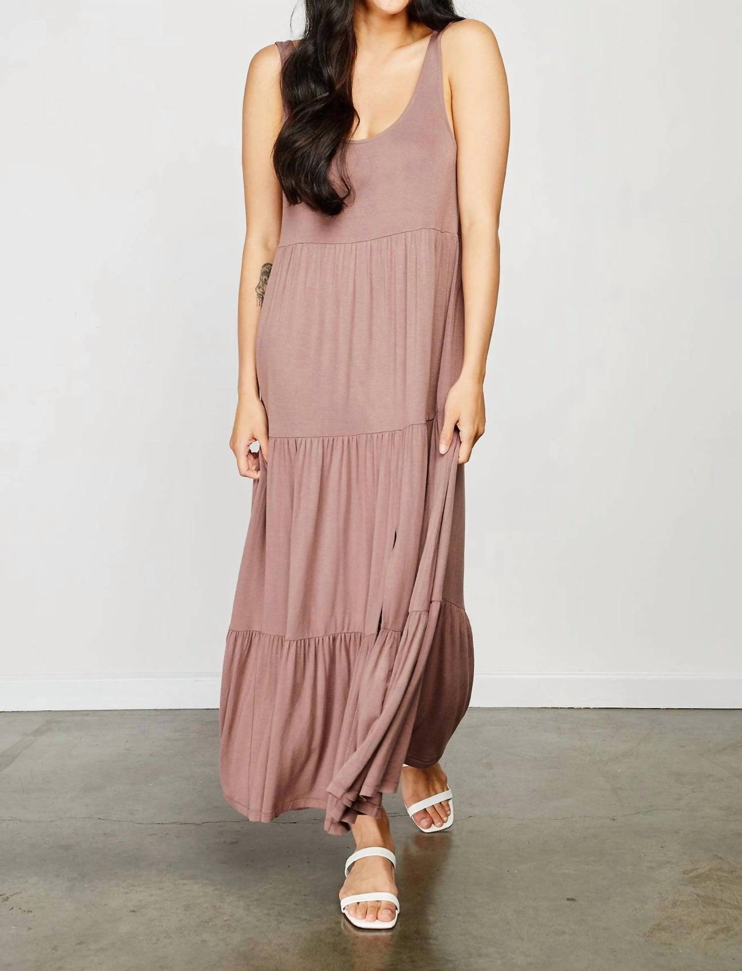 Gentle Fawn - Axel Side Slit Dress - brown - clothing - dresses