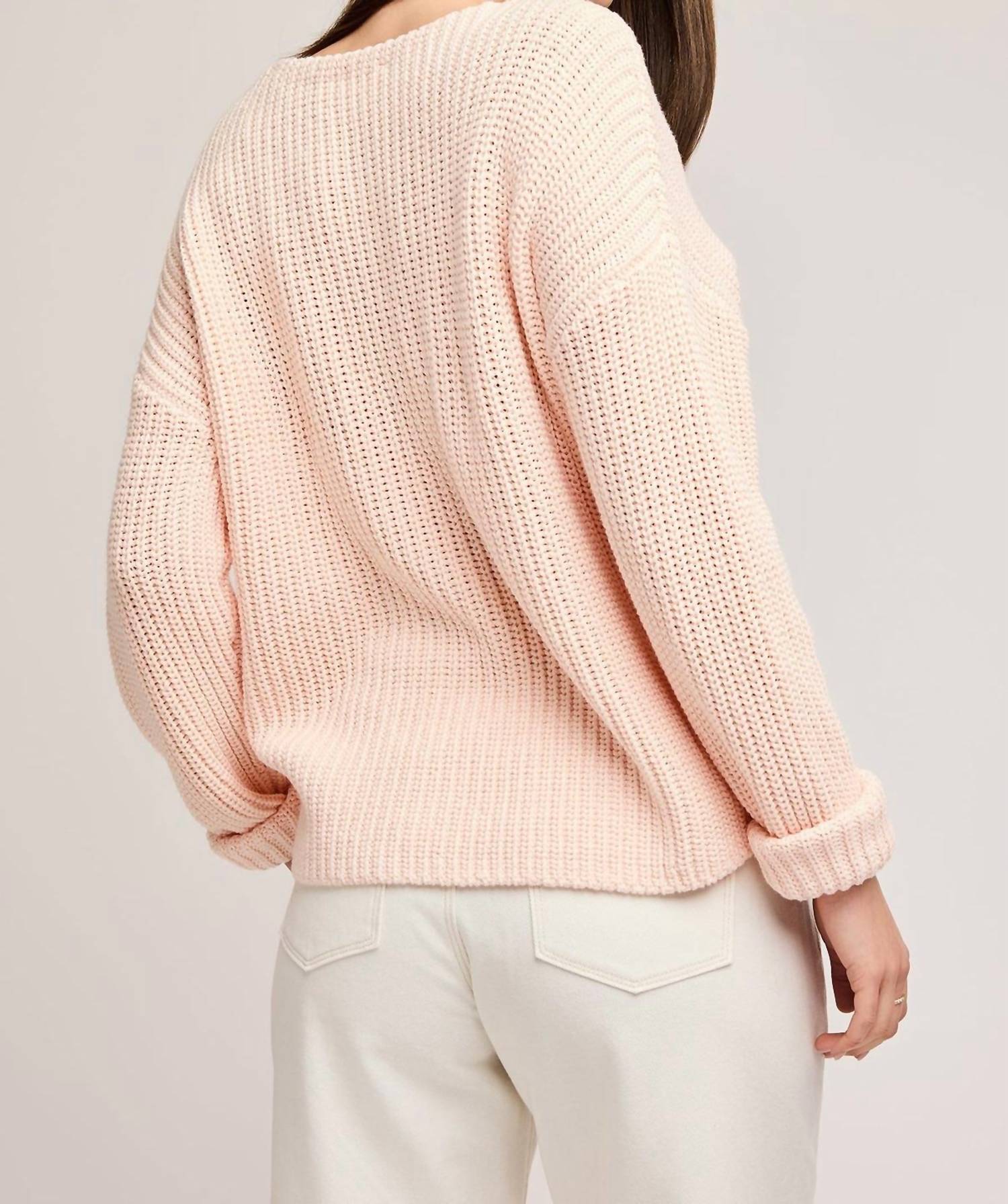 Gentle Fawn - Spencer V - neck Knit Sweater - cardigans - clothing - pink