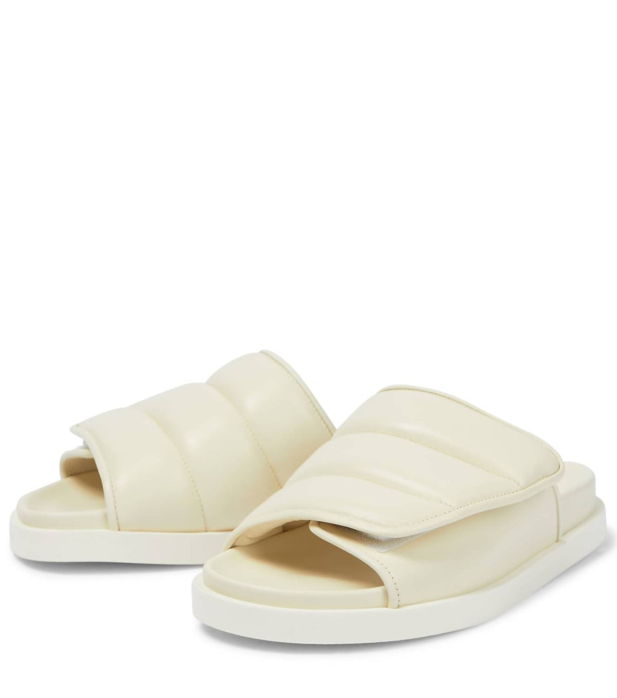 Gia Borghini - WOMEN'S GIA 3 PADDED LEATHER SLIDES