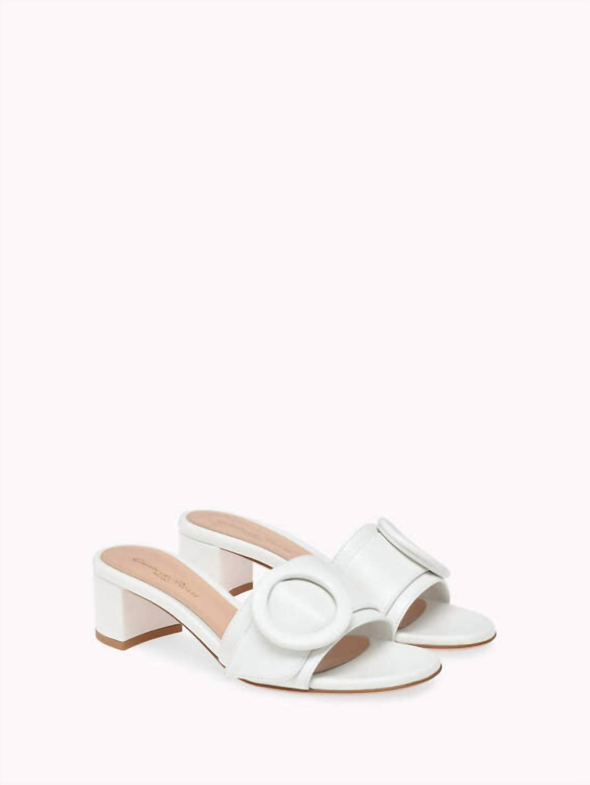 Gianvito Rossi - Women's Leather Buckle Flat Slide Sandals