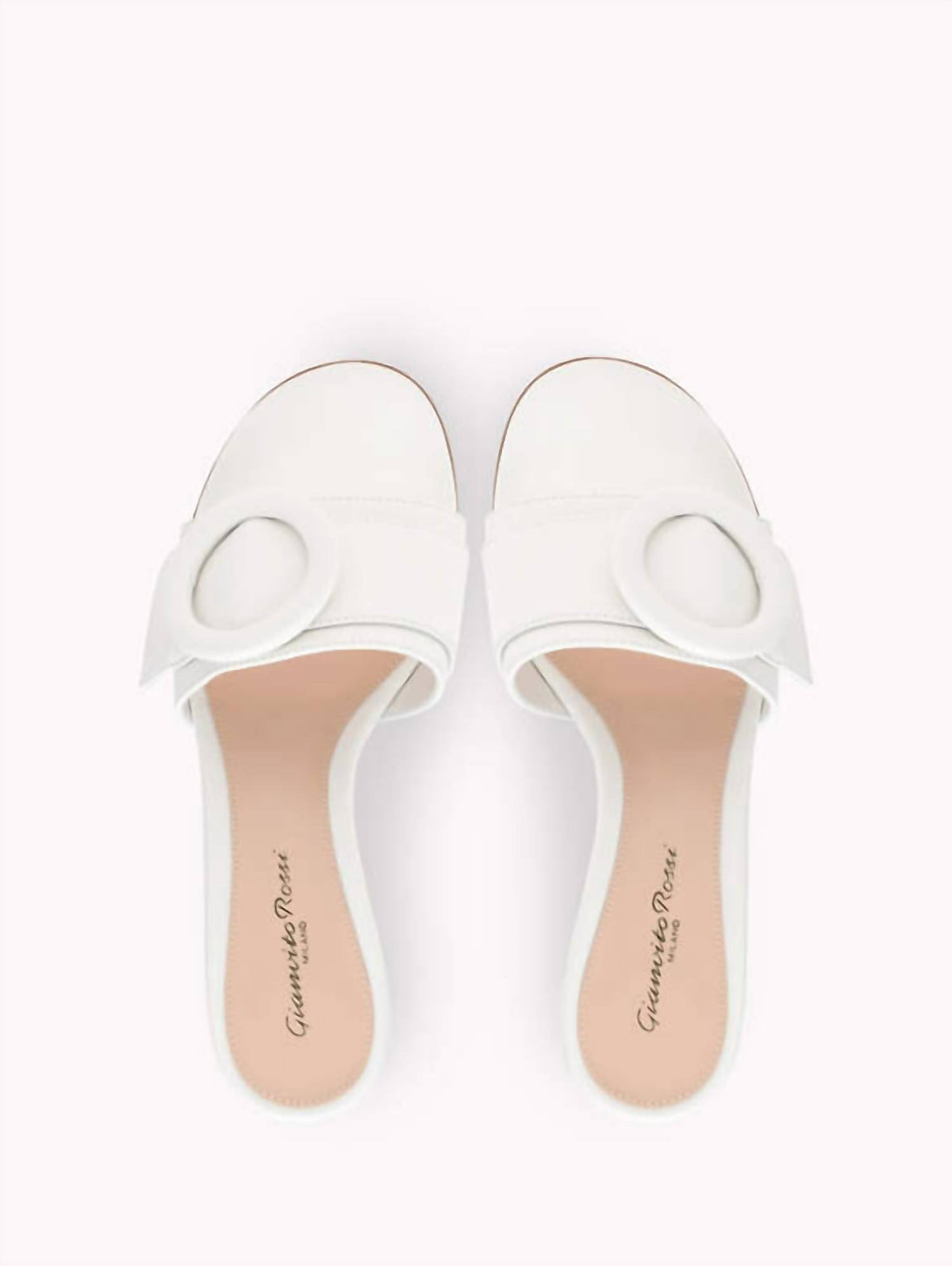 Gianvito Rossi - Women's Leather Buckle Flat Slide Sandals