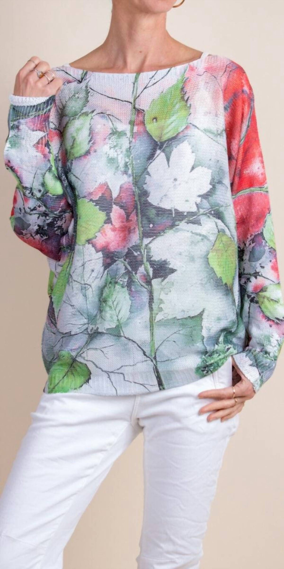 Gigi Moda - Daria Fall Leaves Batwing Sweater