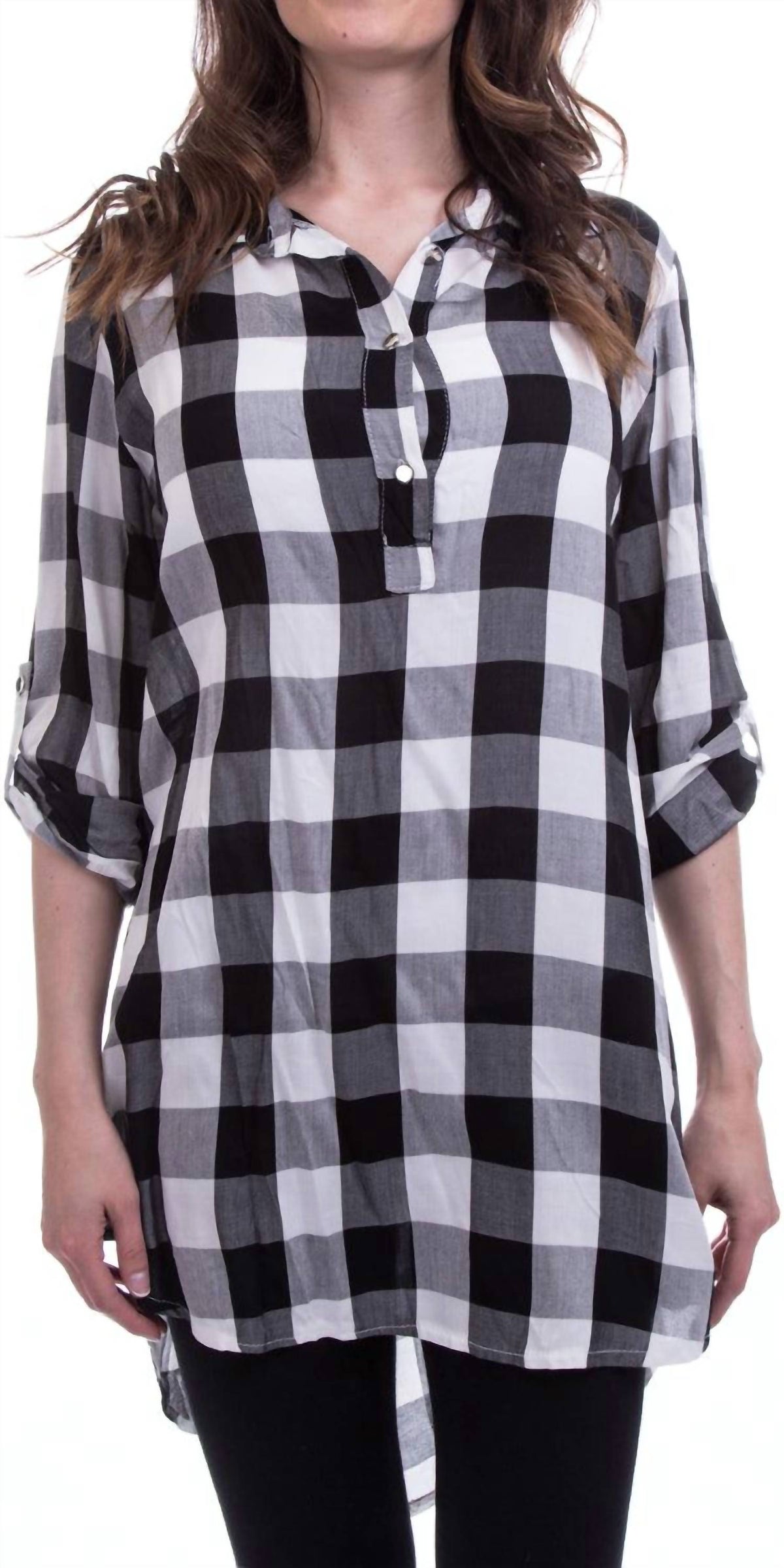 Gigi Moda - Gingham Collared Shirt