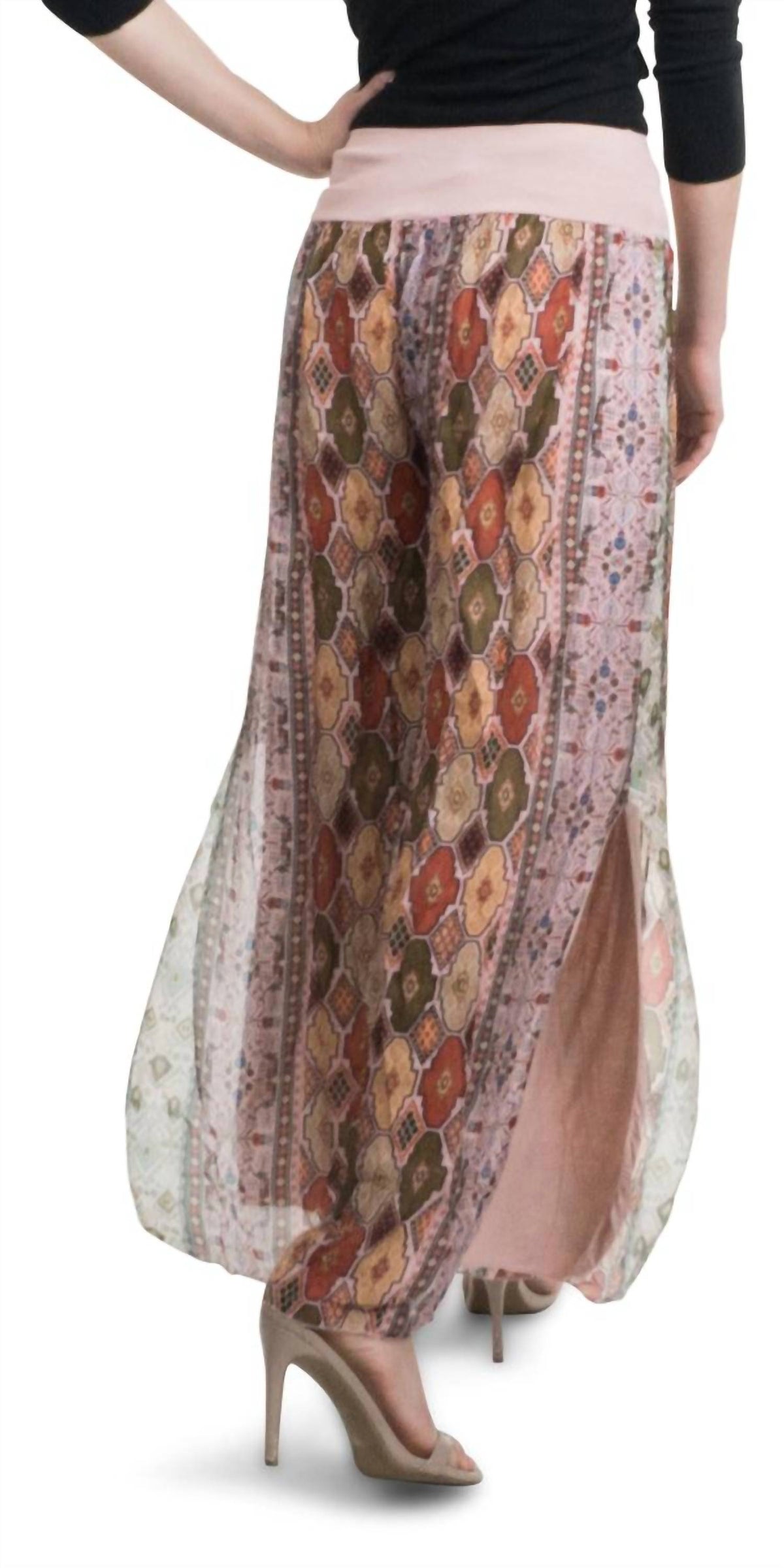 Gigi Moda - Jasmin Geometric Flower Slit Pant