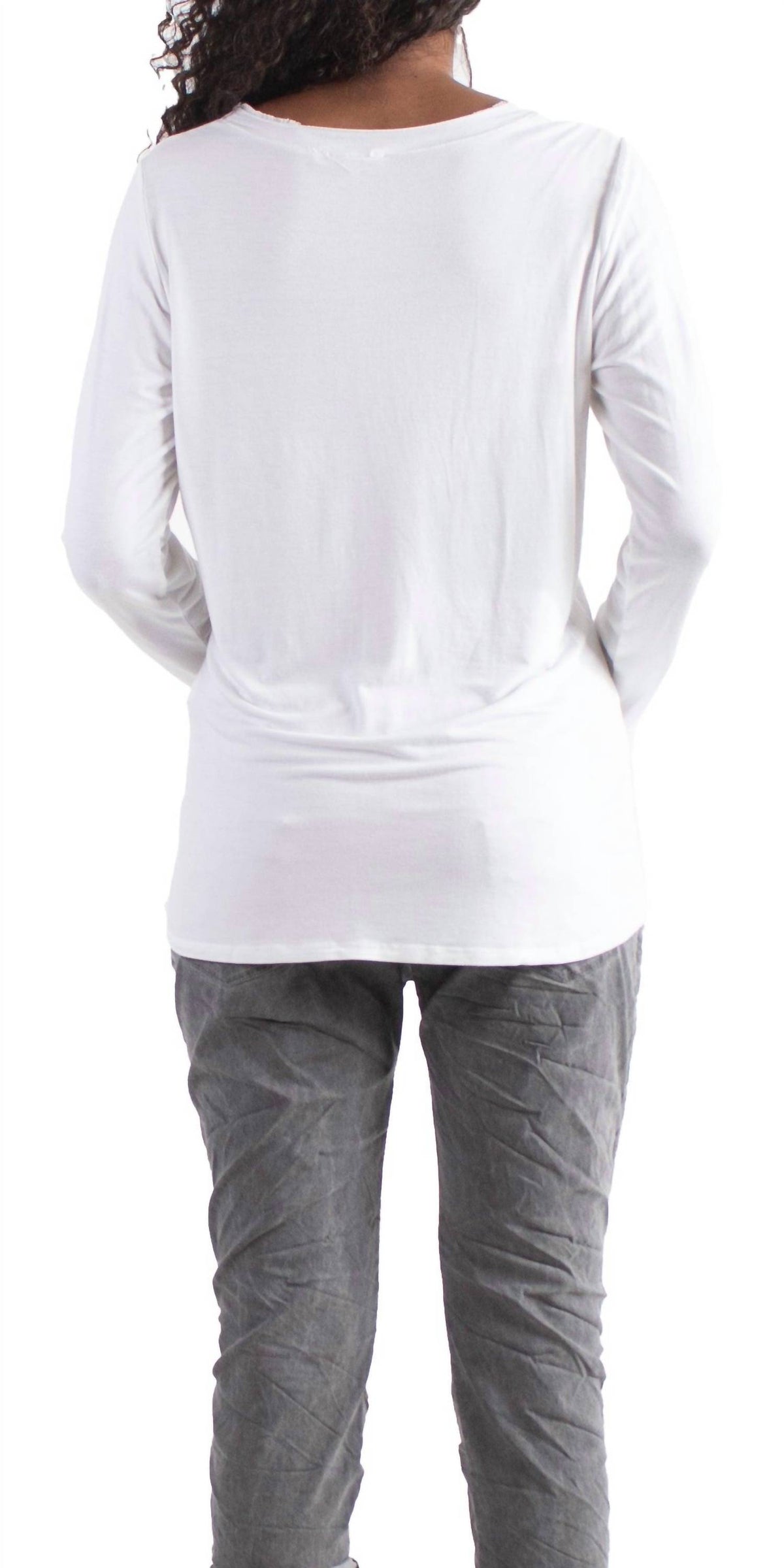 Gigi Moda - Rita Raw Edge Long Sleeve Top