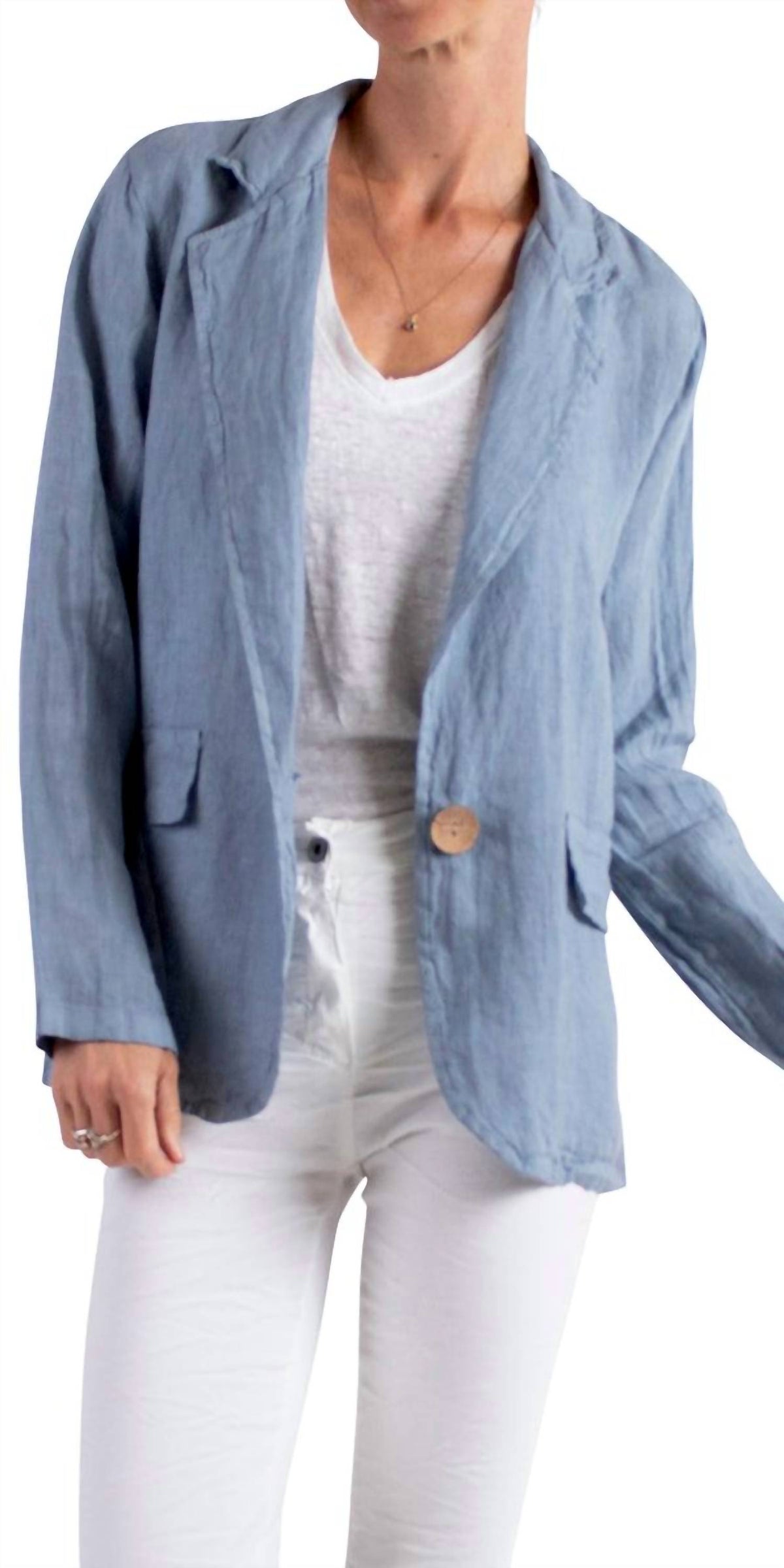 Gigi Moda - Sabrina Linen Long Sleeve Blazer