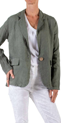 Gigi Moda - Sabrina Linen Long Sleeve Blazer