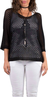 Gigi Moda - Star Knit Mesh Sweater