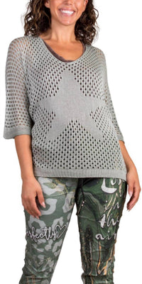 Gigi Moda - Star Knit Mesh Sweater