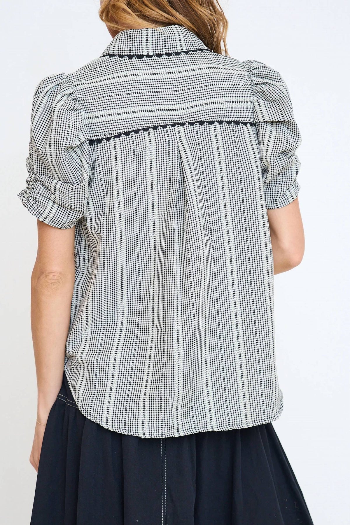 Gigio - Embroidered Gingham Button Down Shirt