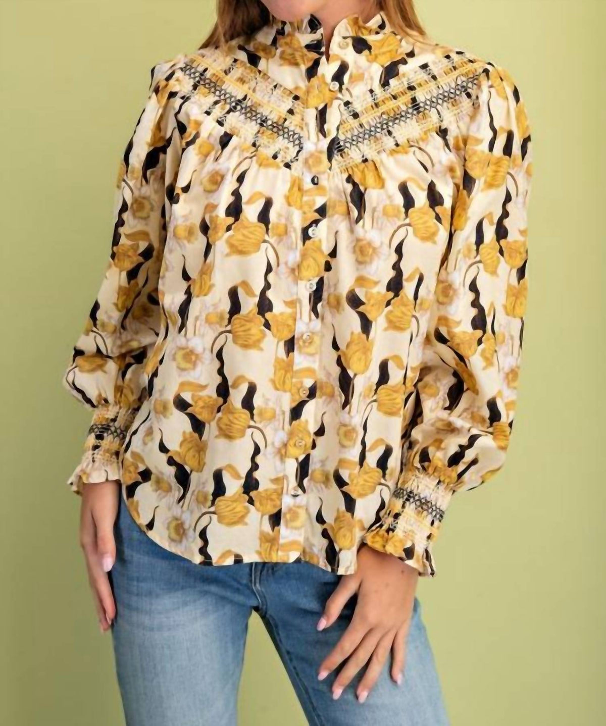 Gigio - Floral Long Sleeve Button Down Shirt