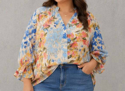 Gigio - Floral Print Button Down Top