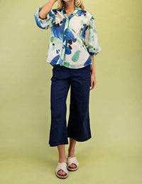 Gigio - Printed Blouse With Gathered Balloon Sleeves