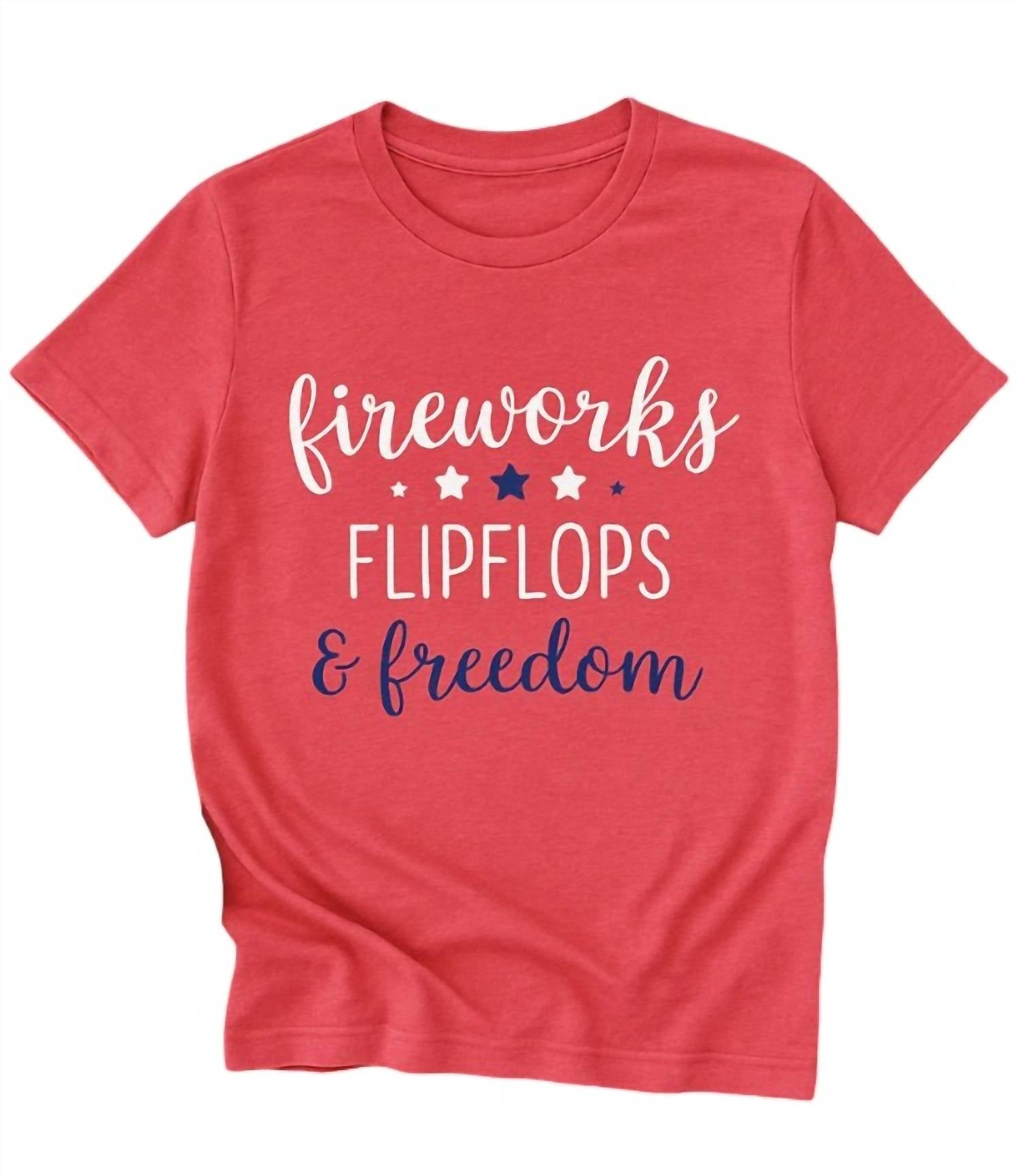 Gildan - Unisex Fireworks, Flip Flops & Freedom Tee - clothing - graphic - red