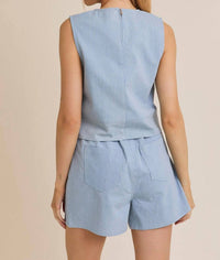 Gilli - Anna Striped Pleated Short