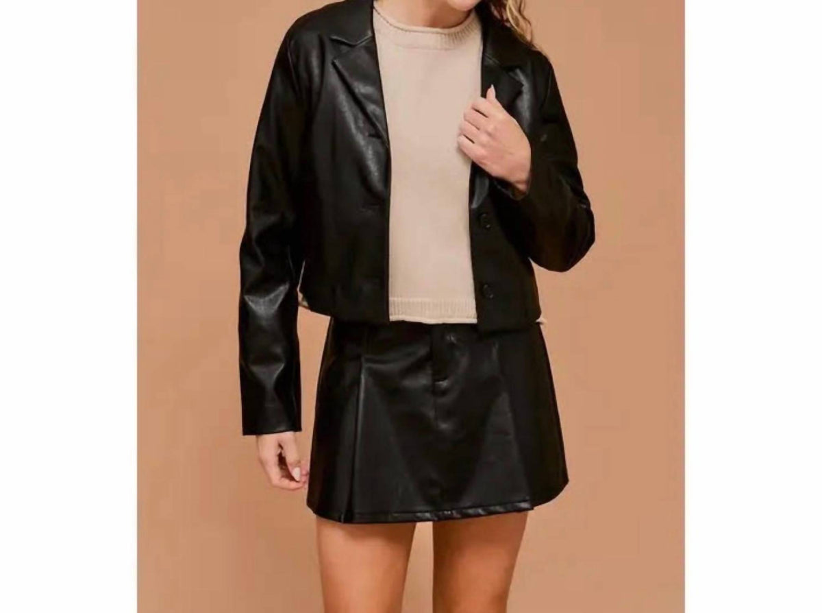 Gilli - BUTTON FRONT FAUX LEATHER JACKET