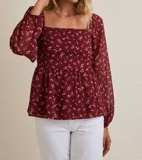 Gilli - Floral Square Neck Ditsy Top