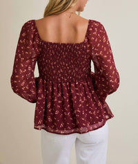 Gilli - Floral Square Neck Ditsy Top