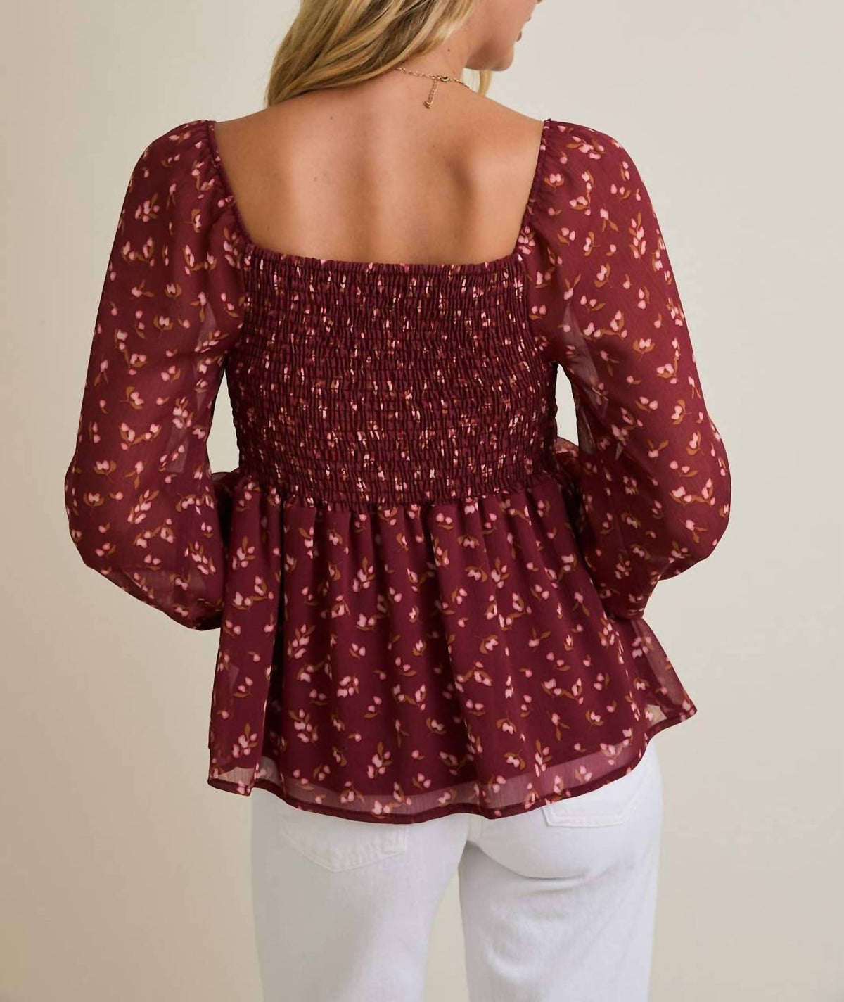 Gilli - Floral Square Neck Ditsy Top