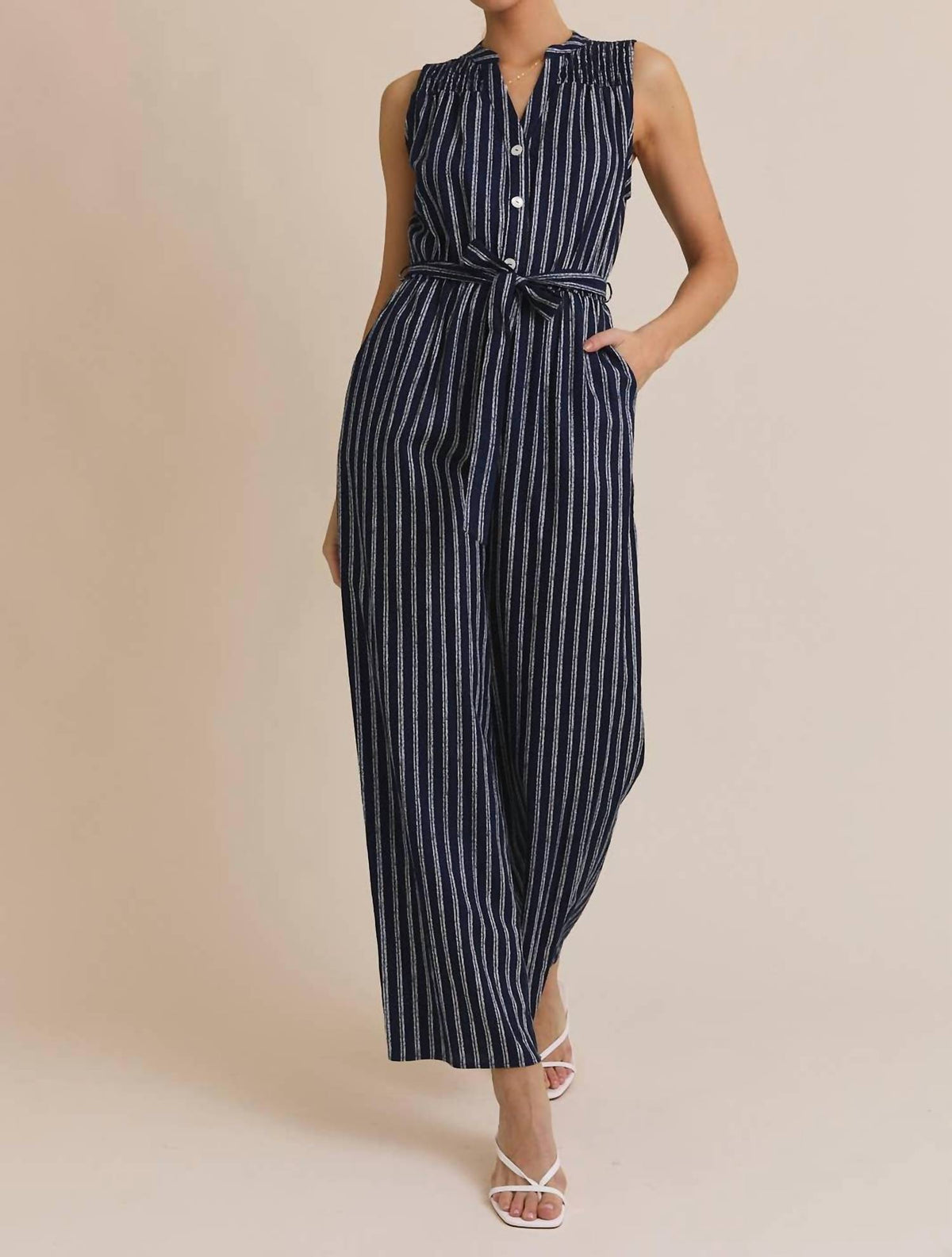 Gilli - Francis Striped Sleeveless Jumpsuit