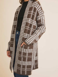 Gilli - Houndstooth Open-front Cardigan