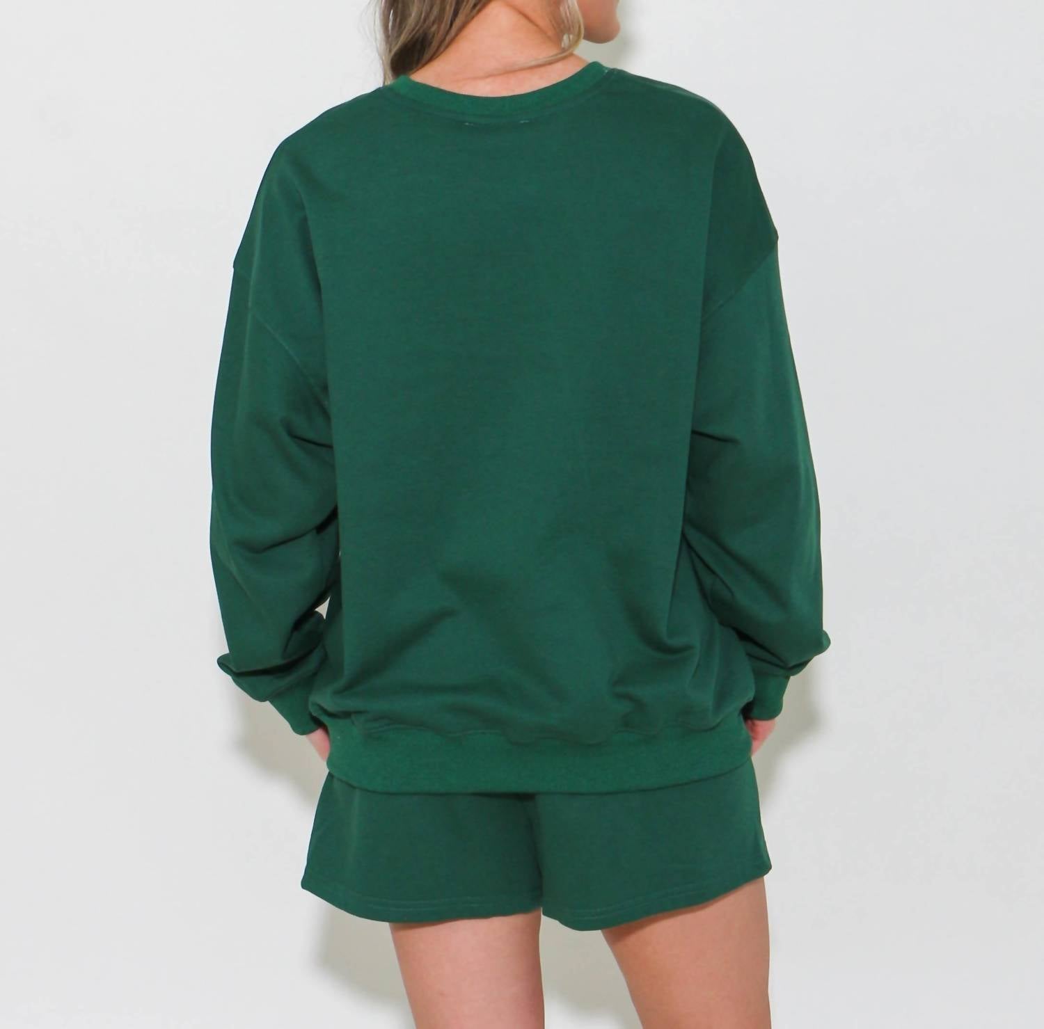 Gilli - Out Of The Office Round Neck Long Sleeve Sweatshirt - clothing - graphic - green