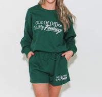 Gilli - Out Of The Office Round Neck Long Sleeve Sweatshirt - clothing - graphic - green
