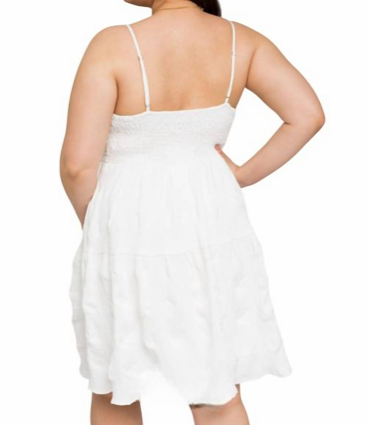 Gilli - Plus Size Sleeveless Smocked Back Dress